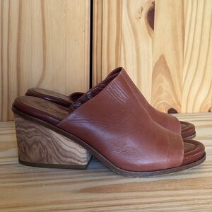 Vince Tilda Brown Leather Block Heel Mules 5